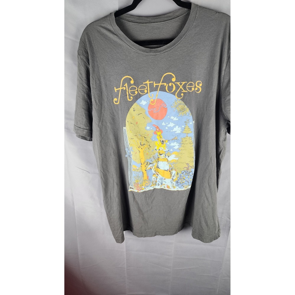 Fleet Foxes Band Graphic T-Shirt Gray Indie Folk Rock Concert Tee Mens L